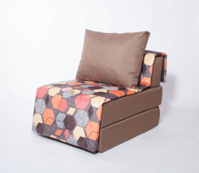 Кресло-кровать бескаркасное Харви (коричневый-геометрия браун) в Ягодном - yagodnyj.germes-mebel.ru | фото