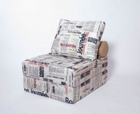 Кресло-кровать-пуф бескаркасное Прайм (Газета) в Ягодном - yagodnyj.germes-mebel.ru | фото