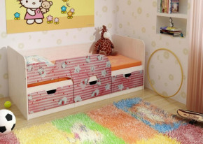 Кровать детская Минима Лего 1.6 (лиловый сад/дуб атланта) в Ягодном - yagodnyj.germes-mebel.ru | фото