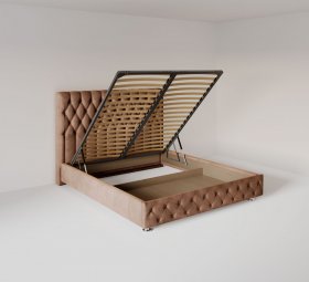 Кровать Версаль 2.0 м с подъемным механизмом в Ягодном - yagodnyj.germes-mebel.ru | фото
