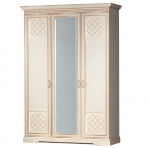 Шкаф для одежды 3-дверный №800 Парма кремовый белый в Ягодном - yagodnyj.germes-mebel.ru | фото